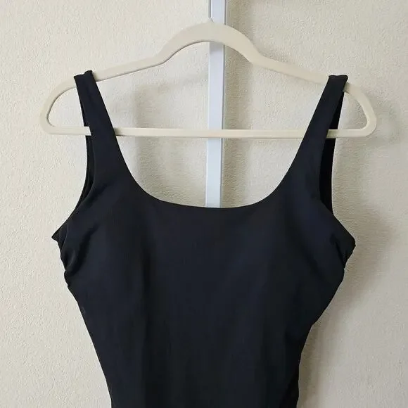 ATHLETA NWT Black Cloudbreak AquaRib Scoop Neck One-Piece Swimsuit Sz M - Picture 4 of 16